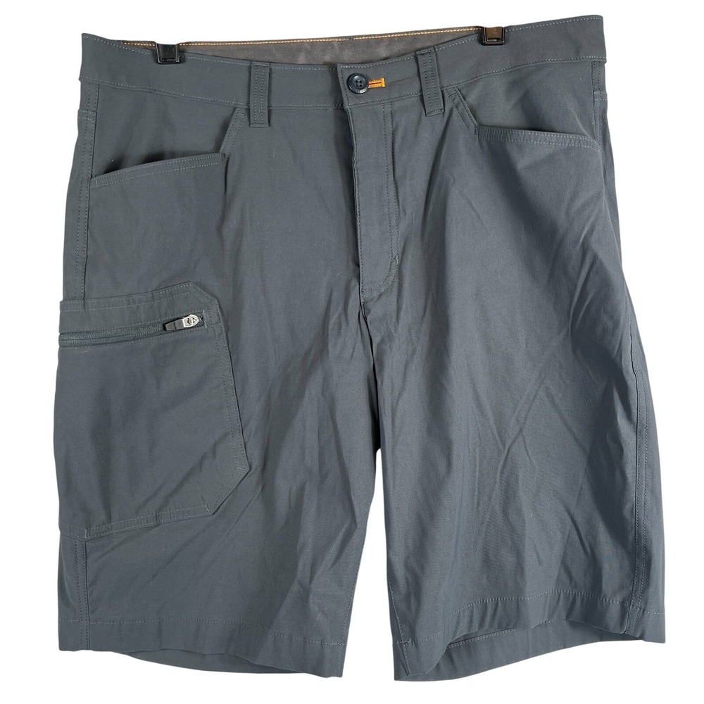 Eddie Bauer Mens 34 Bermuda Shorts Zip Pocket Asphalt Gray Storm Outdoor Cargo
